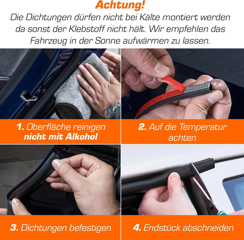 Upgrade4cars Auto Türdichtung Selbstklebend 12 Meter | Gummidichtung halbrund für Autotür, Kofferrau