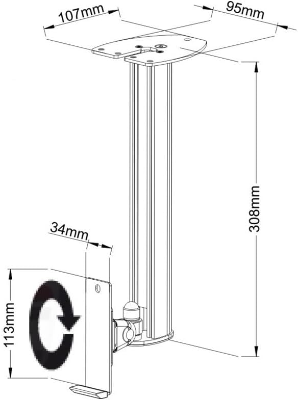 NEG Lautsprecher-Halterung VarioSound C01A für Sonos Play:1 (weiss) Boxen-Rack/Träger neigbar/schwen