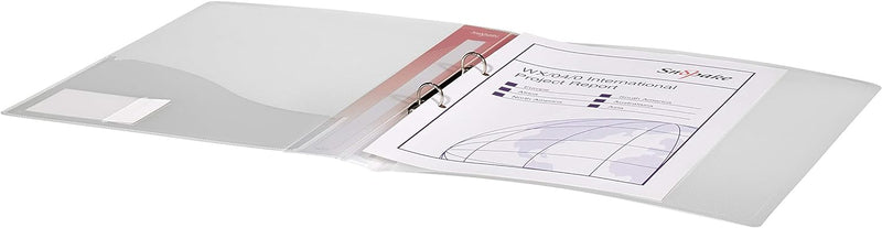 Snopake Original Ringbuch (2-Ring-Mechanik, 15 mm, Format A4) 10 Stück transparent farblos, farblos