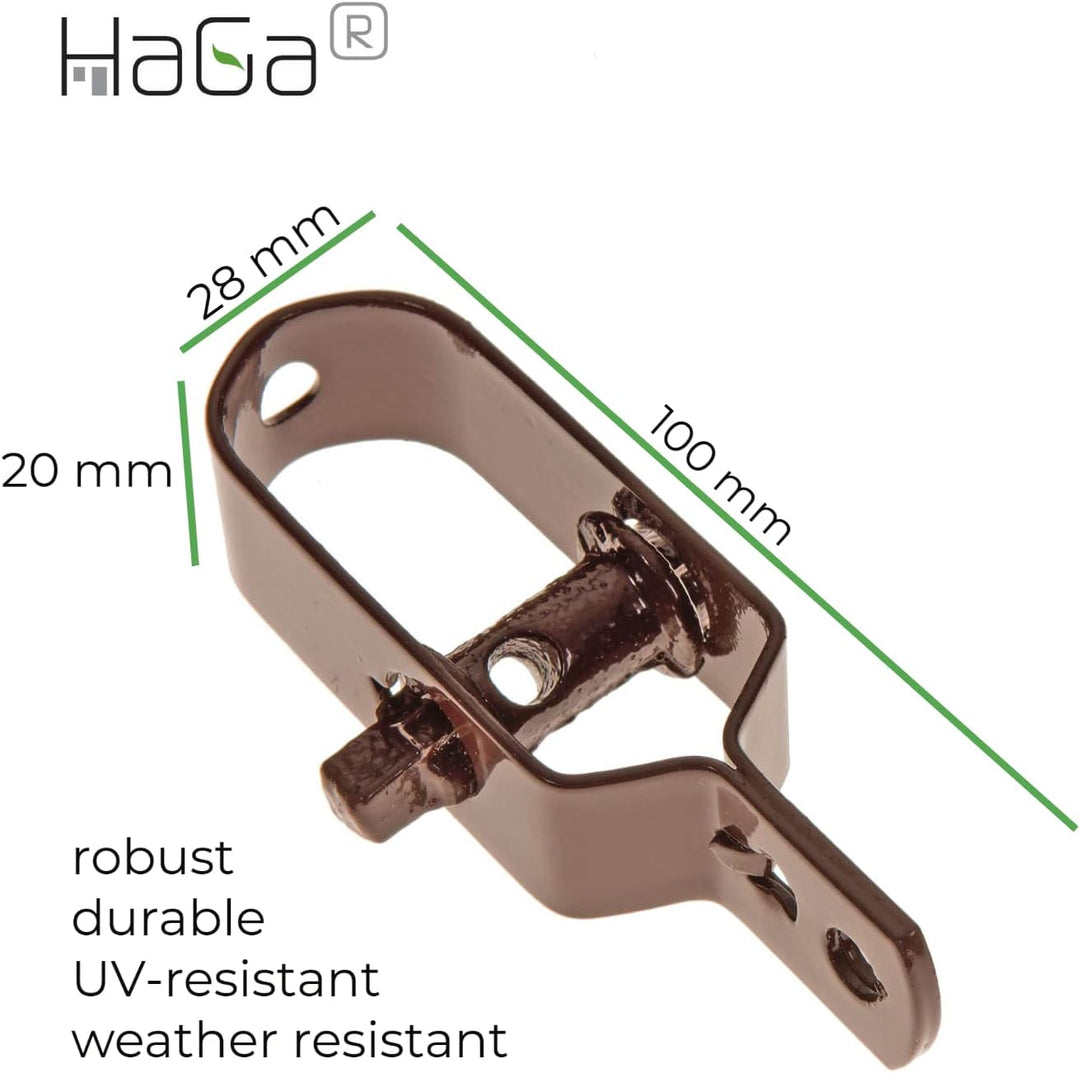 HaGa® Drahtspanner 100mm x 28mm x 20mm - Zaundrahtspanner in braun 50 Stück, 50 Stück