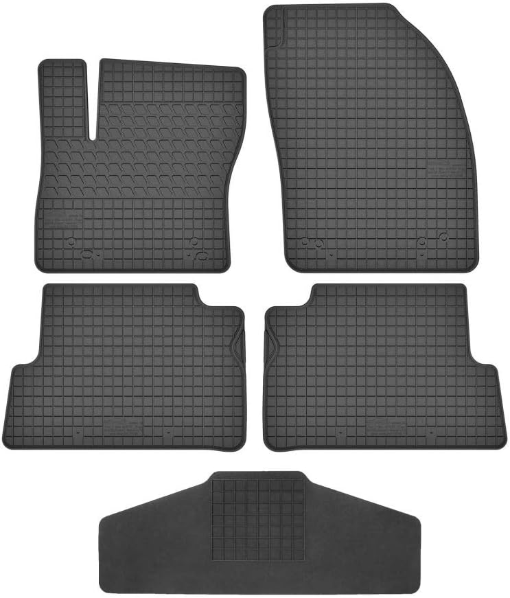 Fussmatten Vorne, Hinten + Tunnel Matte 5er Set für Ford C-MAX/Grand C-MAX ab 2010 Gummi Gummimatten