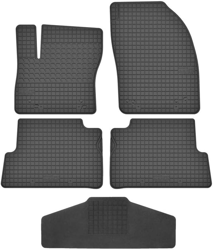 Fussmatten Vorne, Hinten + Tunnel Matte 5er Set für Ford C-MAX/Grand C-MAX ab 2010 Gummi Gummimatten