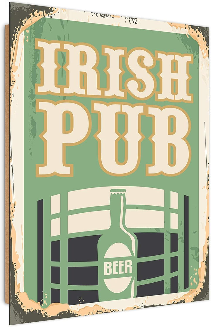 Wanddeko für Pub oder Bar Kunst modern Bilder Klassisch Grün 60x90 cm Deco panel 60x80 cm Grün_A, De