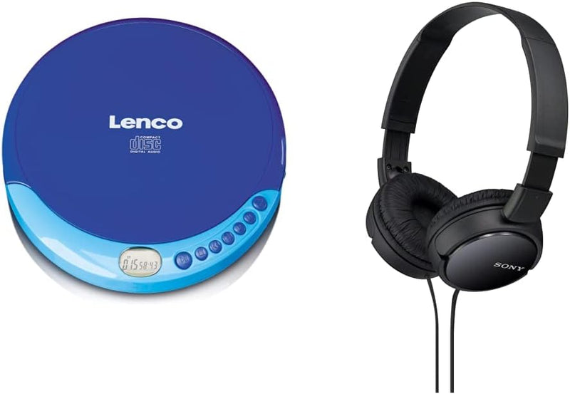 Lenco CD-011 - Tragbarer CD-Player Walkman - Diskman - CD Walkman - Mit Kopfhörern und Micro USB Lad