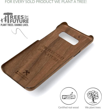 Woodcessories - Hülle kompatibel mit Samsung Galaxy S10 Plus aus Echtholz - EcoSlim Case (Walnuss)