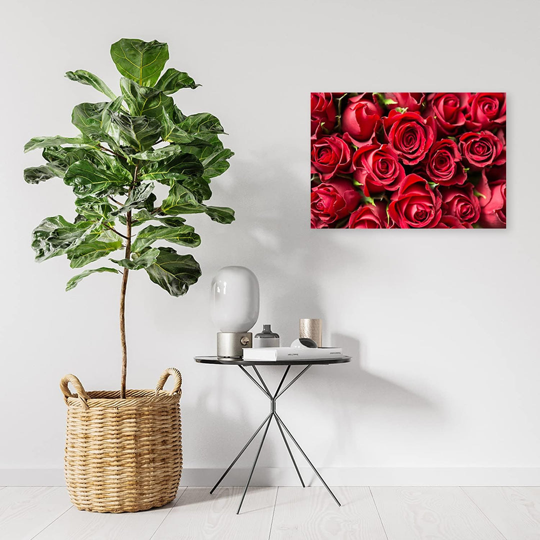 Feeby Vlies Leinwandbild Roses Komposition 80x60 cm Wand Bild Kunstdruck Deko Wohnzimmer Wohnungs De