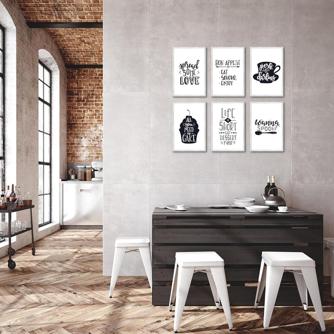 Novart Wandbilder Set - KOMPLETT AUFHÄNGFERTIG - Made in Germany - Moderne Bilder Küche Esszimmer Kü