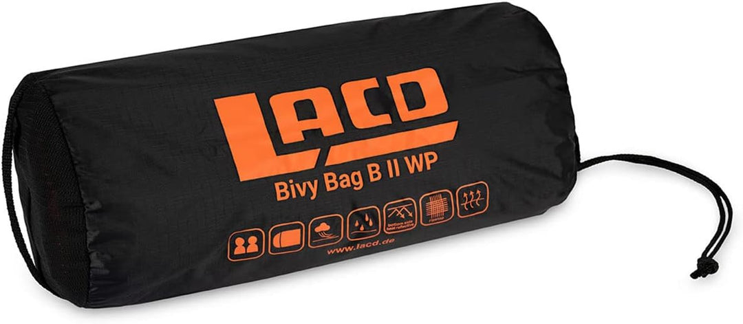 LACD Unisex – Erwachsene Bivy Bag B II WP Breathable Schlafsäcke, Orange-Grau, 25x10cm