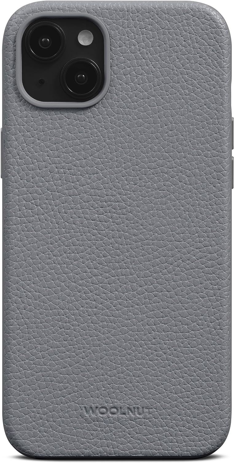 Woolnut Leder Hülle Case für iPhone 15 Plus - Grau iPhone 15 Plus Grau, iPhone 15 Plus Grau