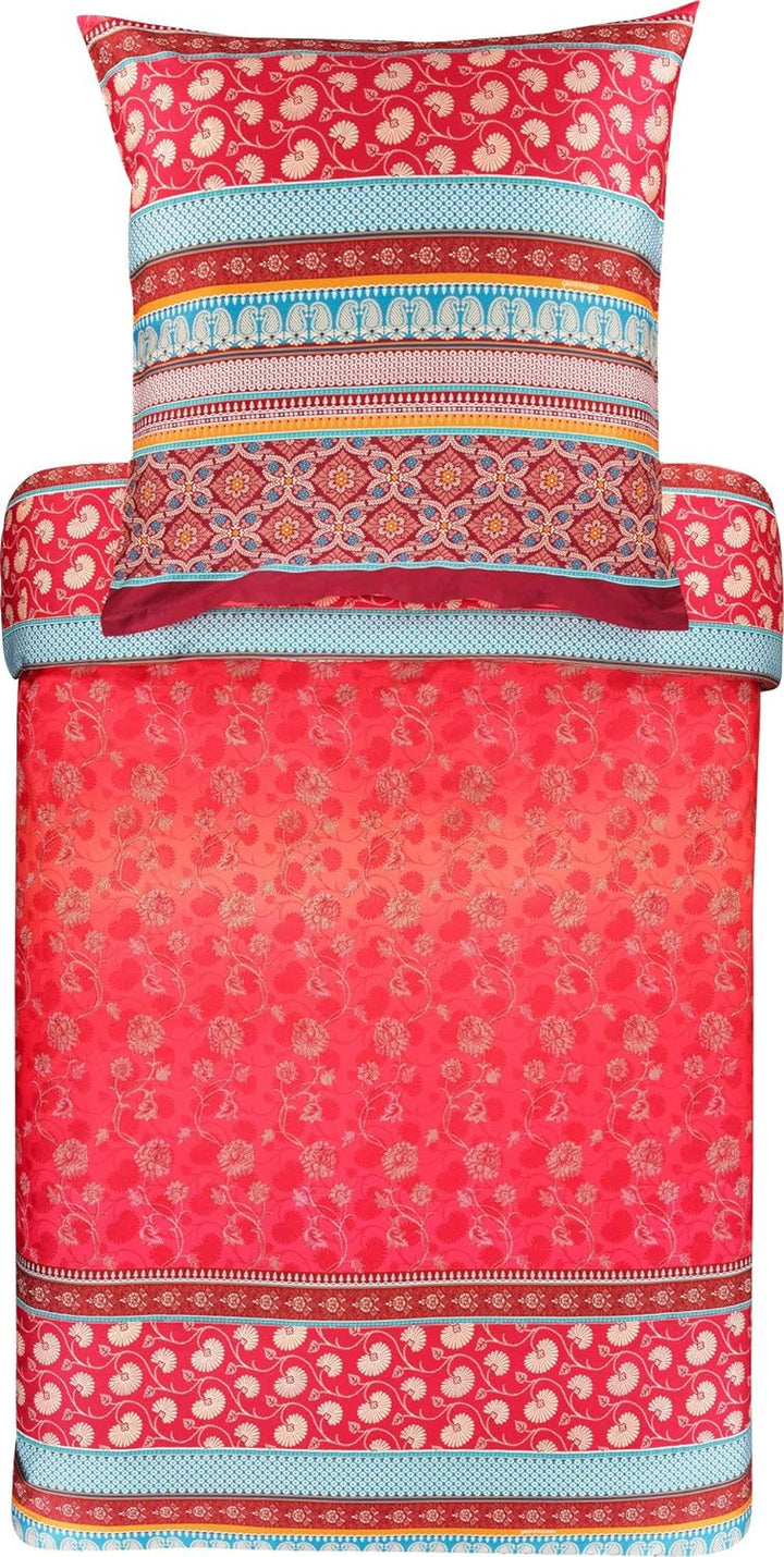 Bassetti Bettwäsche Set, Baumwolle, ROT, 135x200 135x200 Rot, 135x200 Rot