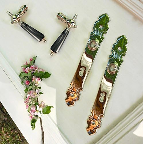 Antikas - Klinkengarnitur - individuell in Nickel mit Türklinken mit Ebenholzgriff