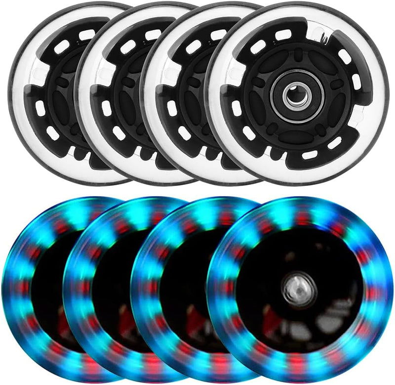 8 Pack Leuchtende Inline Skate Rollen - 64mm 72mm 76mm 80mm led Inliner Skate Räder mit kugellager A