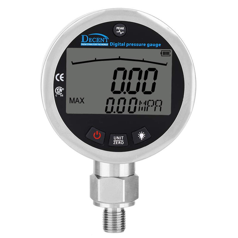 Digital Manometer G 1/4 Verbinder, Öl Gas Wasser Manometer 400BAR 0-40Mpa 10000PSI