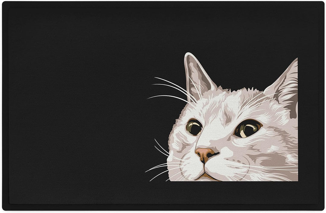 Trendation - Katzen Fussmatte Grafik Geschenk Katzenbesitzer Willkommen Aussen und Innenbereich 60x4