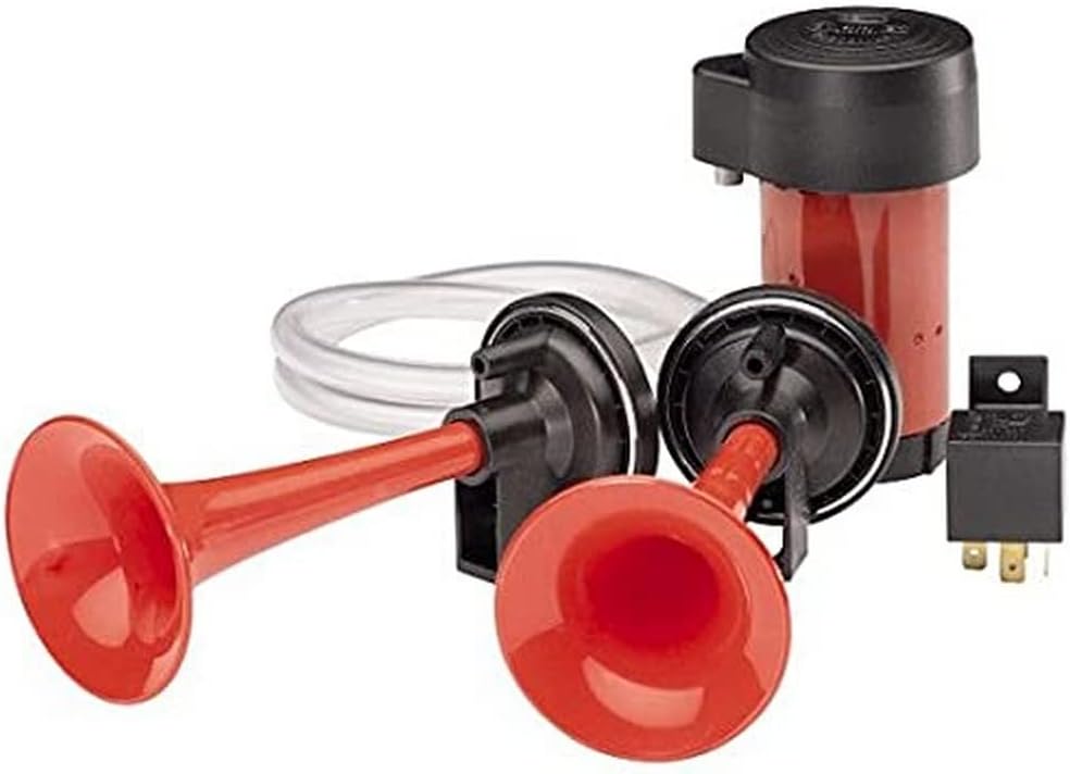 HELLA - Fanfare - 12V - 118dB(A) - Frequenzbereich: 780/840Hz - Fanfare Zweiklang - elektrisch-pneum