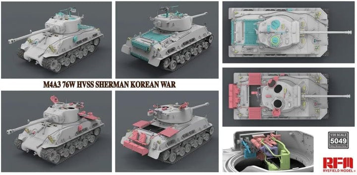 Rye Field Model Modell Panzer M4a3 76 W Hvss Sherman Korean War
