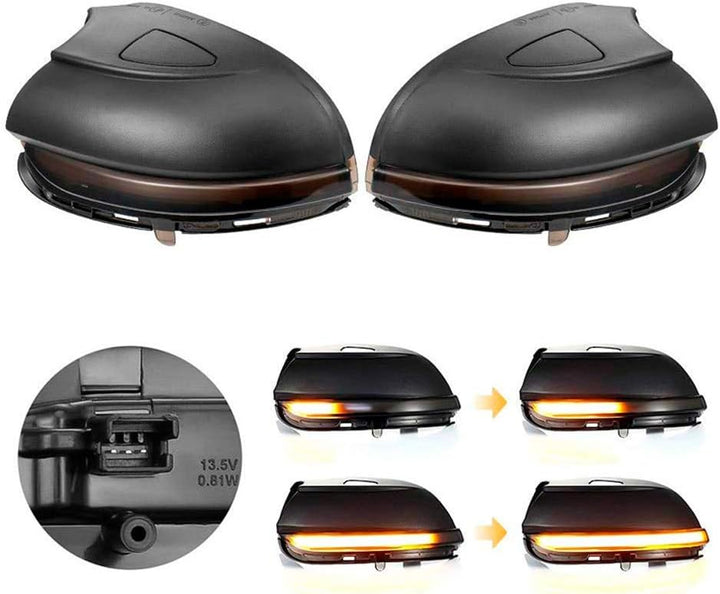 AUTO-STYLE Satz LED Aussenspiegel-Blinker kompatibel mit Volkswagen Jetta VI 2011- & Eos 2009- & Pas