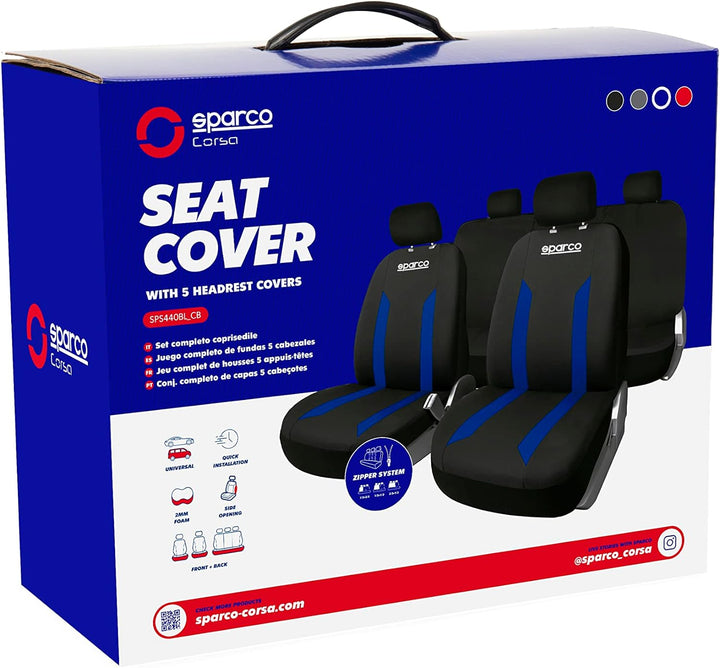 Sparco Sabbia Sitzbezug Set Schwarz/Blau SABBIA BLAU, SABBIA BLAU