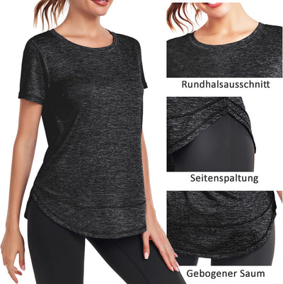 Deaviya Sport T-Shirt Damen, Kurzarmshirt Frauen, Workout Tops Rundhalsausschnitt Athletisch Lässig