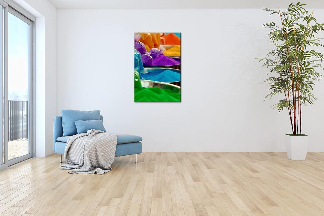deyoli atemberaubende bunte Farben im Format: 80x60 als Leinwandbild, Motiv fertig gerahmt auf Echth