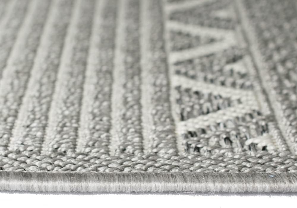 Teppich-Traum In- & Outdoor Teppich Sisal Optik Wohnzimmer Küche Terrasse Balkon Diamanten Rautenmus