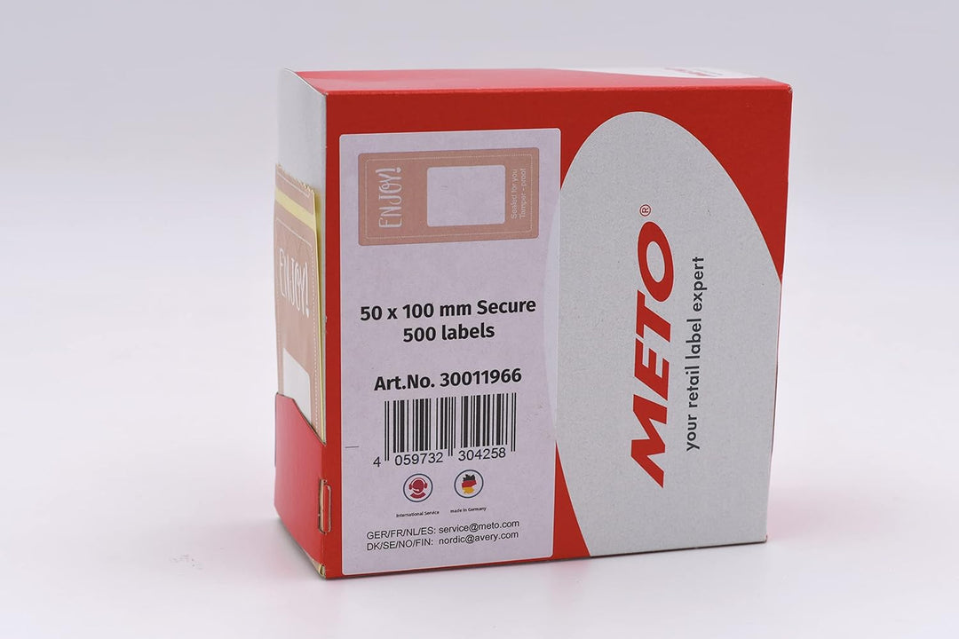 Meto Siegeletiketten in Spendbox (50x100 mm, Pastel-Braun, permanent klebend, Sicherheitsschnitt, 50