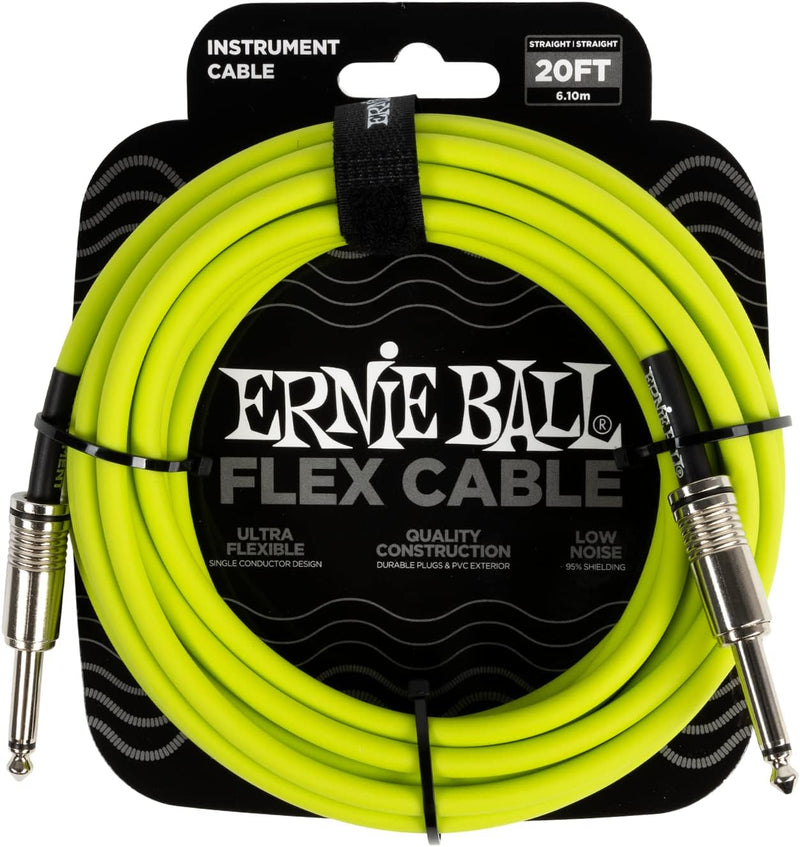 Ernie Ball Flex Gitarrenkabel gerade/gerade 6,1 m (20 ft) - Grün Green 6.1m, Green 6.1m