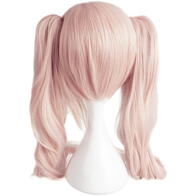 Perücke von Junko Enoshima für Danganronpa Fans | Cosplay Wig mit Monokuma Haarspangen | Rosa