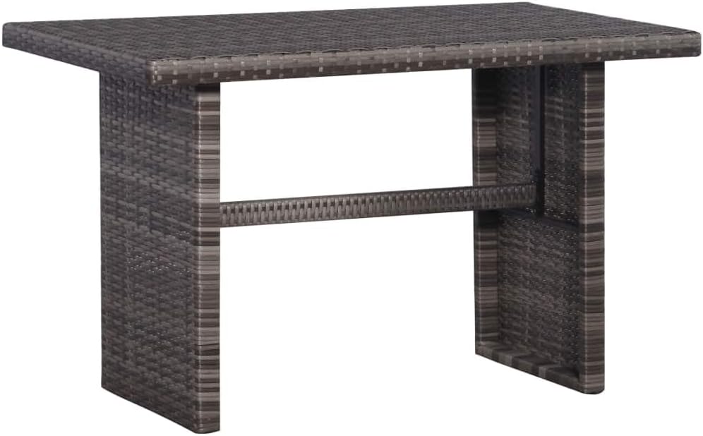tidyard Garten-Sofagarnitur 11-TLG. Poly Rattan Sofagruppe Grau, inkl 1 Tisch + 2 Sofabank +4 Sitzpo