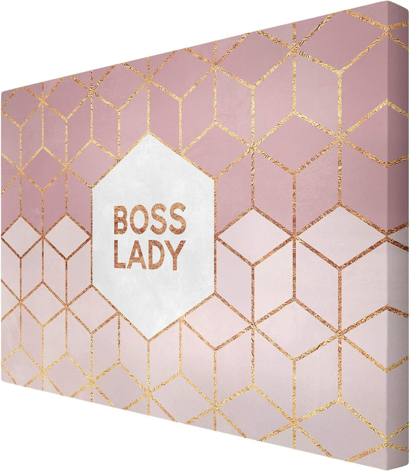 Leinwandbild Boss Lady Sechsecke Rosa Querformat Bild auf Leinwand 40x60 cm 40cm x 60cm, 40cm x 60cm