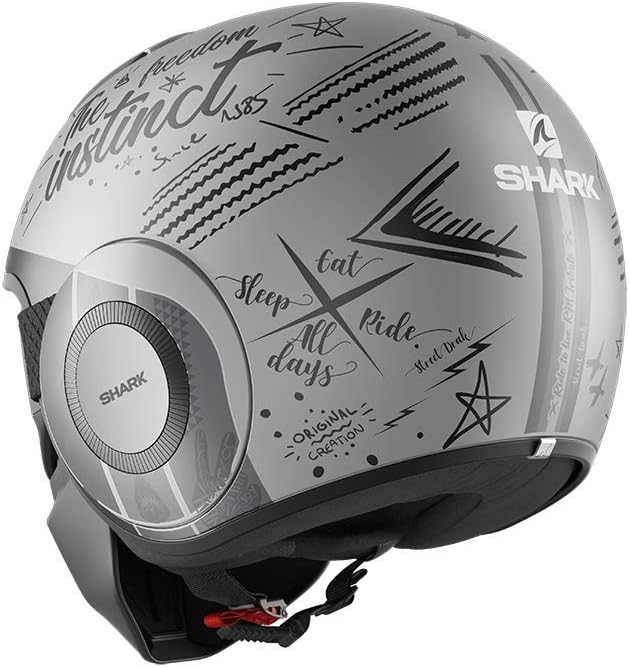 Shark Motorradhelm STREET DRAK TRIBUTE RM Mat SAA, Schwarz/Grau, M