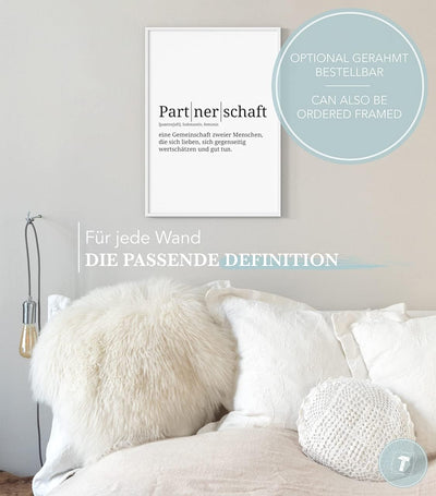 Papierschmiede® Definition: Partnerschaft, DIN A1 (59x84 cm), XXL Poster für Wohnzimmer, Schlafzimme