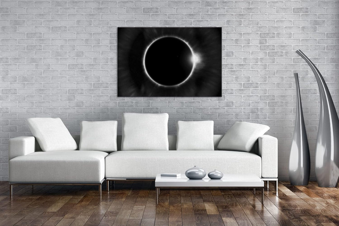 deyoli gewaltige Sonnenfinsternis Format: 80x60 Effekt: Schwarz&Weiss als Leinwandbild, Motiv fertig