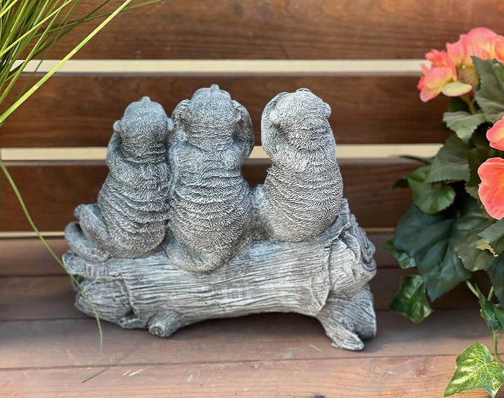 stoneandstyle Steinfigur 3 Erdmännchen Welcome frostfest Steinguss