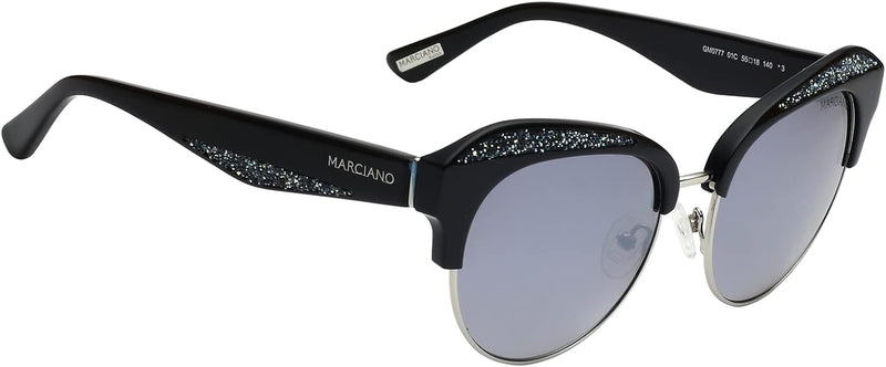 Guess GM0777 5501C by Marciano Sonnenbrille GM0777 01C Schmetterling Sonnenbrille 55, Silber