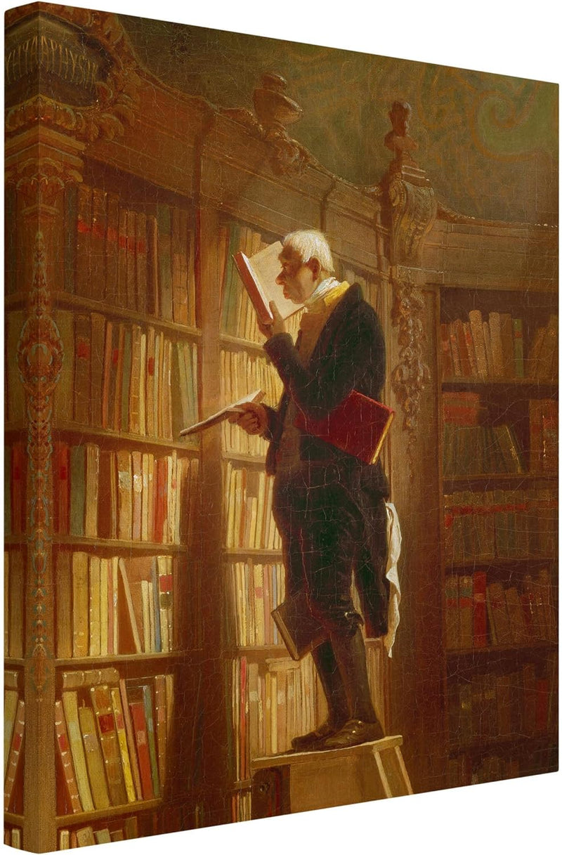 Leinwandbild - Carl Spitzweg - Der Bücherwurm (Detail) - Hoch 4:3, 120cm x 90cm, 120cm x 90cm