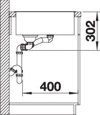 BLANCO AXIA III 6 S | SILGRANIT felsgrau | Einbauart: Einbau von Oben | Hauptbecken links | mit Glas