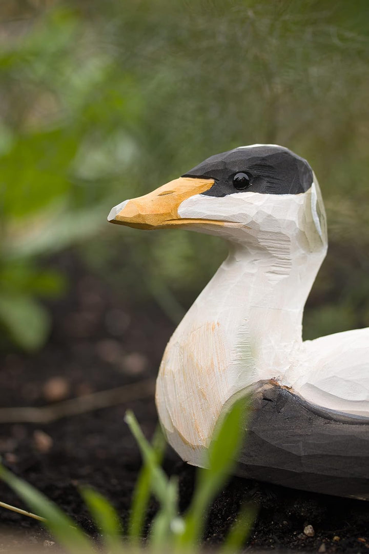 WILDLIFEGARDEN Wildlife Garden WG458 DecoBird Eiderente - Handgeschnitzter Dekorative Vogel aus Holz