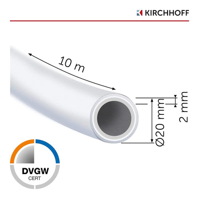 KIRCHHOFF | MSVR Rohr | 20 mm x 10 m | Aluverbundrohr | für Heizung | Fussbodenheizung | DVGW zertif