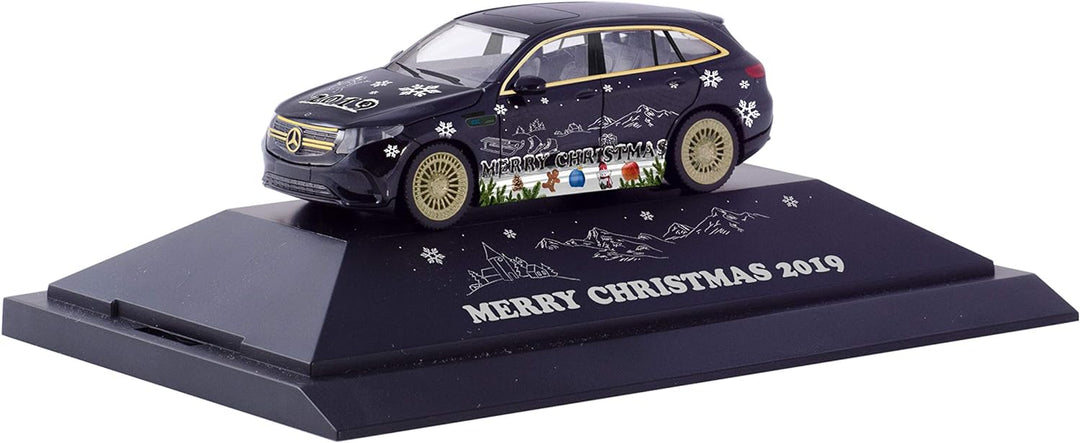 herpa 102155 Mercedes-Benz EQC Weihnachts-PKW 2019“ in Mini zum Basteln und Sammeln, Mehrfarbig
