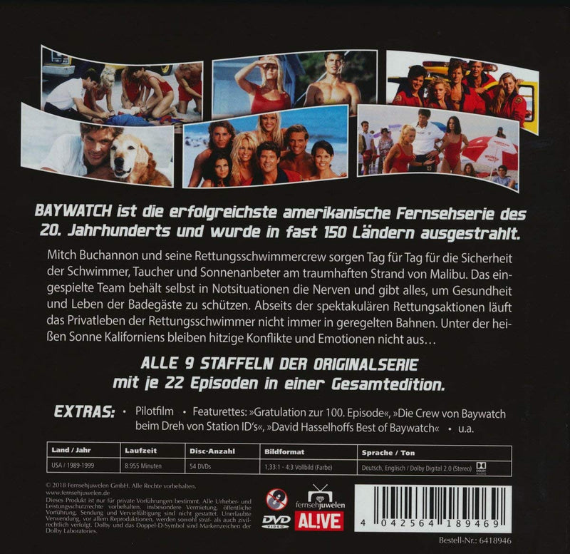 Baywatch - Staffeln 1-9 Komplettbox (Fernsehjuwelen) [54 DVDs], DVD