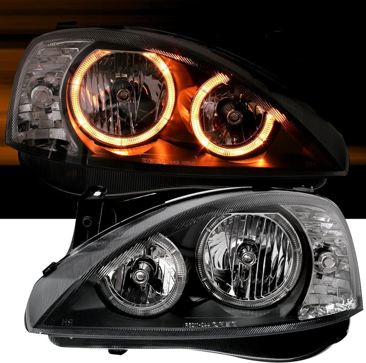 AD Tuning GmbH & Co. KG DEPO Angel Eyes Scheinwerfer Klarglas Schwarz mit Standlichtringe
