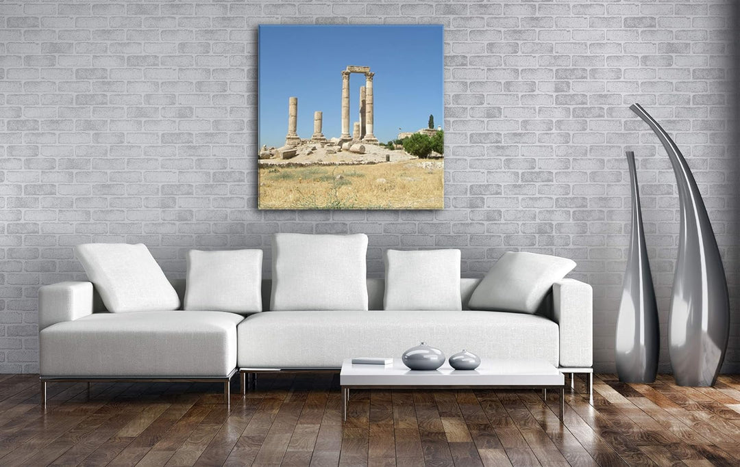 deyoli alte Ruine in Jordanien Format: 70x70 als Leinwandbild, Motiv fertig gerahmt auf Echtholzrahm