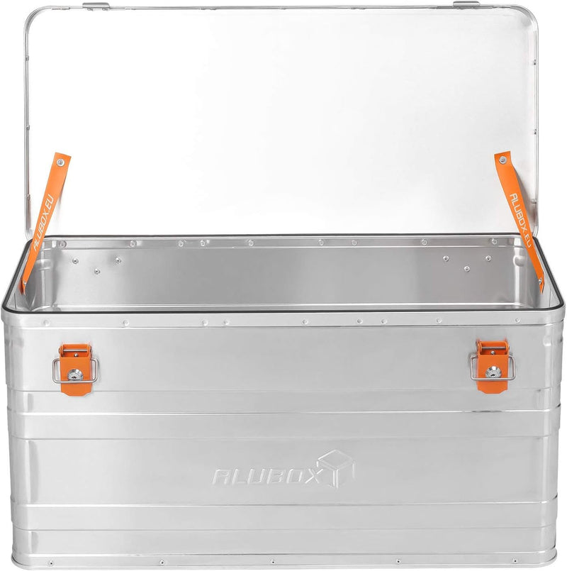 ALUBOX B90 - Aluminium Transportbox 90 Liter Alukiste mit Gummidichtung - Inhalt vor Staub und Sprit