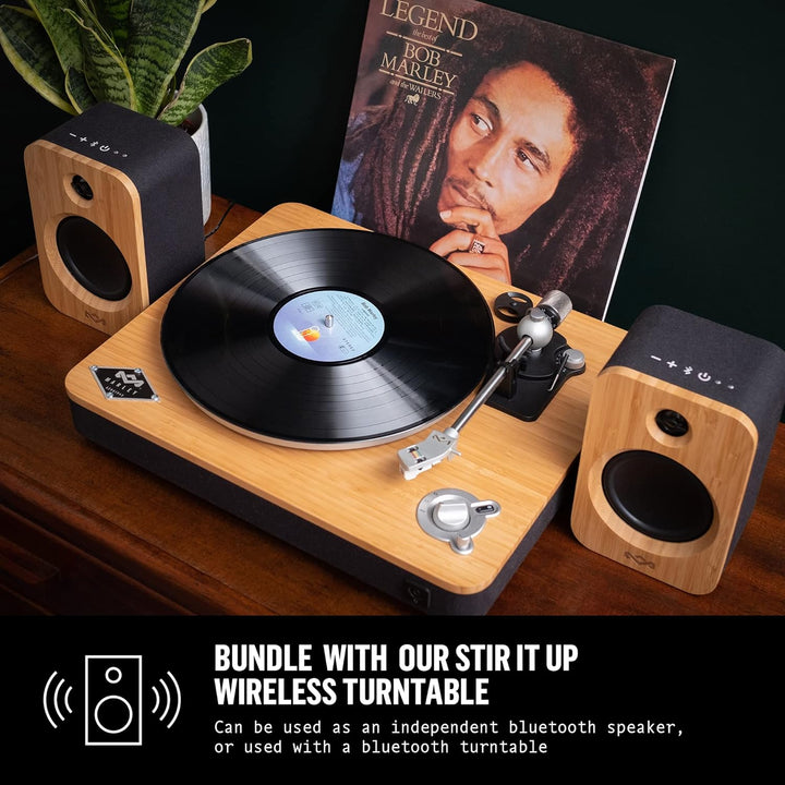 House of Marley Premium Bluetooth Plattenspieler 'Stir It Up' - Nachhaltig gefertigter Bambus Vinyl