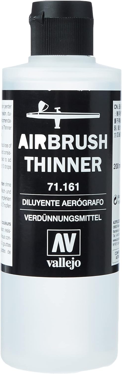 Vallejo 026007 - Farbständer für Werkstatt, 1 Stück (1er Pack) VJ71161 Airbrush Verdünner, 200 ml Bu