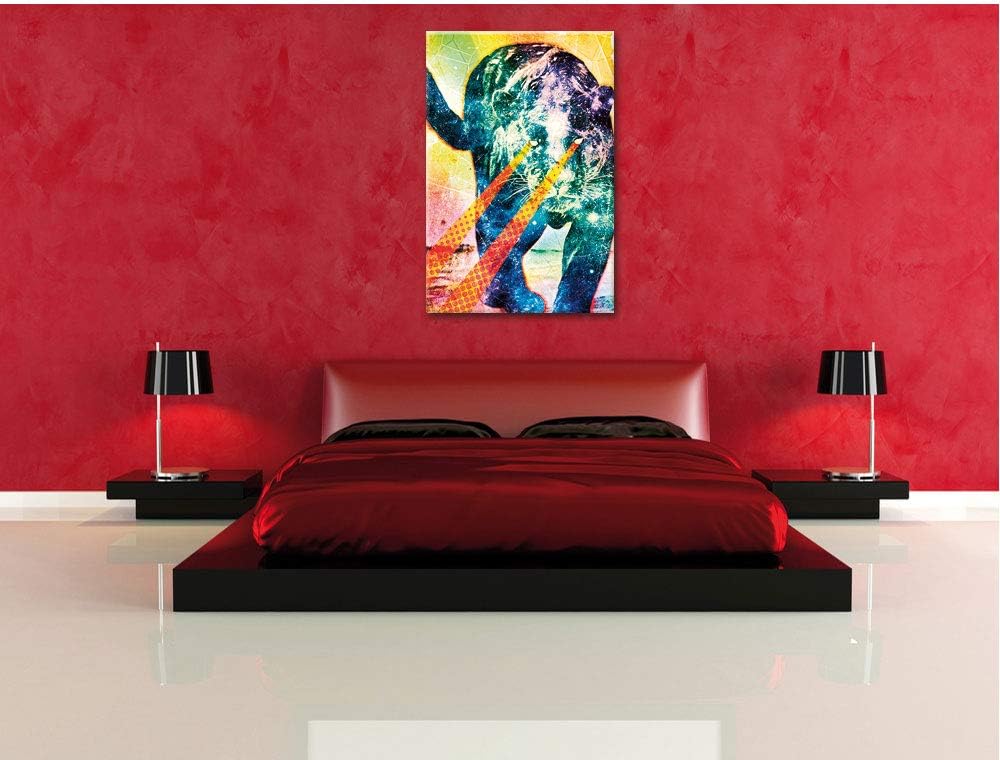 Pixxprint Psycat Leinwandbild Bild auf Leinwand, XXL riesige Bilder fertig gerahmt mit Keilrahmen, K