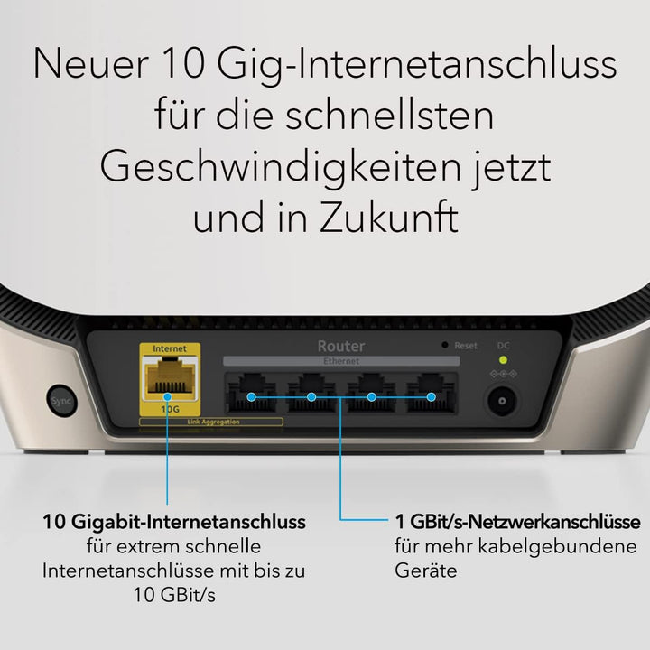 NETGEAR Orbi WiFi 6 Mesh WLAN System (RBK862S) | Triband Mesh, Router mit 1 Satelliten-Repeater, Abd