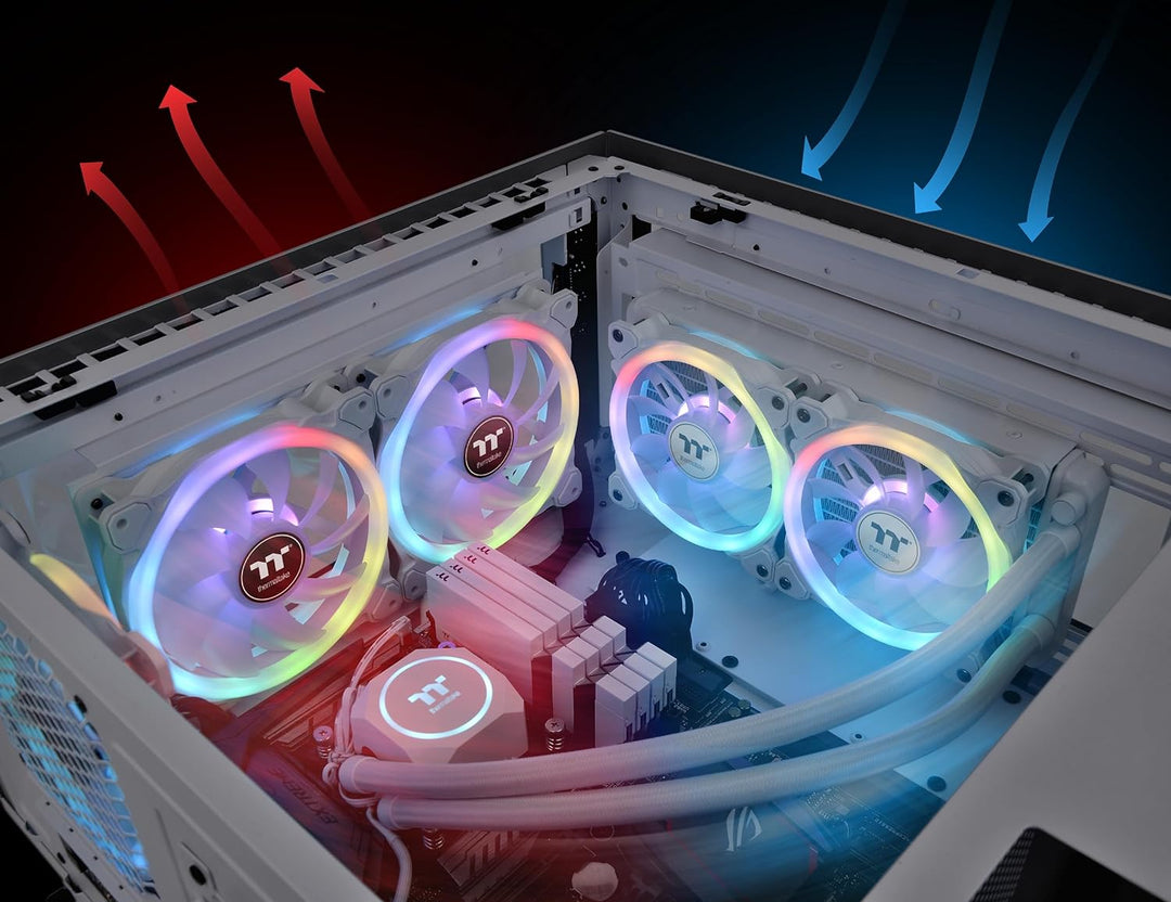 Thermaltake SWAFAN 14 RGB Radiator Fan TT Premium Edition White 3 Pack Weiss 140mm, Weiss 140mm
