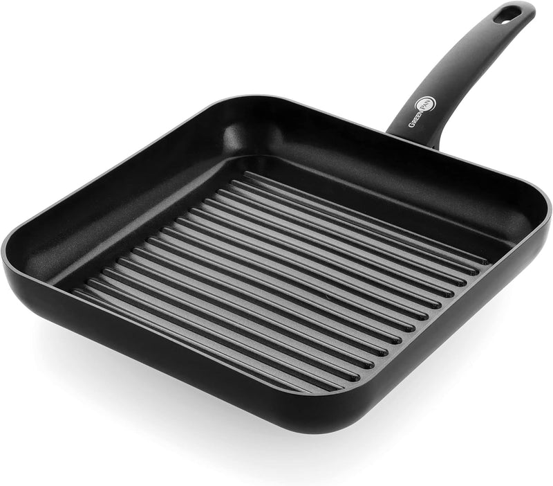 GreenPan Cambridge Rechteckige Grillfpanne (28 cm), gesunde keramische Antihaftbeschichtung, PFAS-fr